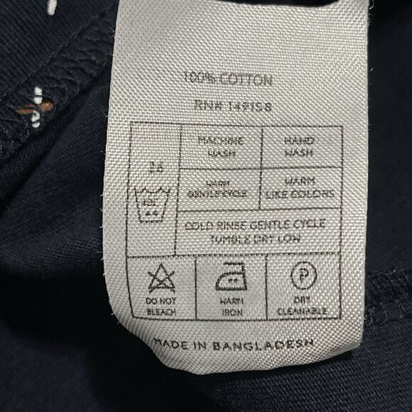 Craft Flow Shirt Mens Medium Blue Navy Modern Geometric Bird Dots Print Knitwear - Picture 7 of 7